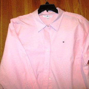 Tommy Hilfiger Pink Cotton Button Down Shirt Women's Size 22